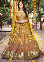 Load image into Gallery viewer, Mustard Yellow Ready to Wear Designer Silk Lehenga Choli