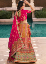 Carica l'immagine nel visualizzatore Galleria,Salmon Pink Heavy Embroidery Banarasi Silk lehenga Choli