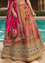 Carica l'immagine nel visualizzatore Galleria,Salmon Pink Heavy Embroidery Banarasi Silk lehenga Choli