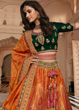 Load image into Gallery viewer, Dusty Orange Heavy Embroidery Banarasi Silk lehenga Choli