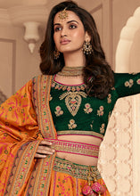 Load image into Gallery viewer, Dusty Orange Heavy Embroidery Banarasi Silk lehenga Choli