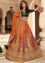 Load image into Gallery viewer, Dusty Orange Heavy Embroidery Banarasi Silk lehenga Choli