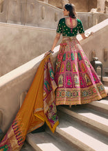 Load image into Gallery viewer, Green &amp; Pink Heavy Embroidery Banarasi Silk lehenga Choli