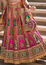 Load image into Gallery viewer, Green &amp; Pink Heavy Embroidery Banarasi Silk lehenga Choli