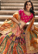 Load image into Gallery viewer, Multicolored Heavy Embroidery Banarasi Silk lehenga Choli