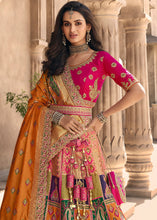 Load image into Gallery viewer, Multicolored Heavy Embroidery Banarasi Silk lehenga Choli