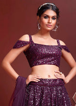 Load image into Gallery viewer, Irish Purple Soft Net Lehenga Choli with Sequins work
