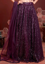 Load image into Gallery viewer, Irish Purple Soft Net Lehenga Choli with Sequins work