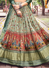 Load image into Gallery viewer, Shades Of Green Ready to Wear Designer Silk Lehenga Choli