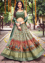 Load image into Gallery viewer, Shades Of Green Ready to Wear Designer Silk Lehenga Choli