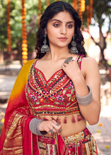 Load image into Gallery viewer, Red &amp; Yellow Ready to Wear Designer Silk Lehenga Choli