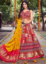 Load image into Gallery viewer, Red &amp; Yellow Ready to Wear Designer Silk Lehenga Choli