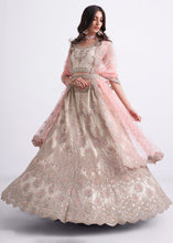 Load image into Gallery viewer, Daisy White Net Lehenga Choli with Cording,Thread,Sequins &amp; Zarkan work