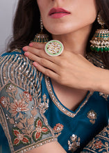 Load image into Gallery viewer, Egyptian Blue Net Lehenga Choli with Cording,Thread,Sequins &amp; Zarkan work