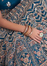 Load image into Gallery viewer, Egyptian Blue Net Lehenga Choli with Cording,Thread,Sequins &amp; Zarkan work