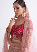 Load image into Gallery viewer, Shades Of Pink Net Lehenga Choli with Cording,Thread,Sequins &amp; Zarkan work