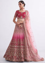 Load image into Gallery viewer, Shades Of Pink Net Lehenga Choli with Cording,Thread,Sequins &amp; Zarkan work