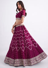 Load image into Gallery viewer, Jam Purple Georgette Lehenga Choli with Cording,Thread,Sequins &amp; Zarkan work