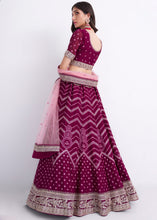 Load image into Gallery viewer, Jam Purple Georgette Lehenga Choli with Cording,Thread,Sequins &amp; Zarkan work