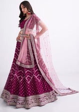 Load image into Gallery viewer, Jam Purple Georgette Lehenga Choli with Cording,Thread,Sequins &amp; Zarkan work