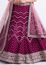 Load image into Gallery viewer, Jam Purple Georgette Lehenga Choli with Cording,Thread,Sequins &amp; Zarkan work