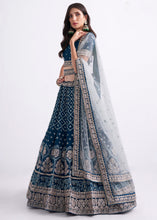 Load image into Gallery viewer, Shades Of Blue Georgette Lehenga Choli with Cording,Thread,Sequins &amp; Zarkan work