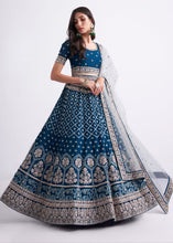 Load image into Gallery viewer, Shades Of Blue Georgette Lehenga Choli with Cording,Thread,Sequins &amp; Zarkan work