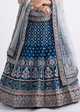 Load image into Gallery viewer, Shades Of Blue Georgette Lehenga Choli with Cording,Thread,Sequins &amp; Zarkan work
