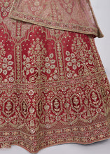 Load image into Gallery viewer, Shaded Rust Red Silk Lehenga Choli with Cording,Thread,Sequins &amp; Zarkan work