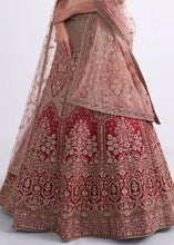 Load image into Gallery viewer, Shaded Rust Red Silk Lehenga Choli with Cording,Thread,Sequins &amp; Zarkan work