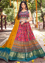 Load image into Gallery viewer, Pink &amp; Blue Ready to Wear Designer Silk Lehenga Choli