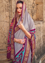 Load image into Gallery viewer, Tyrian Purple Designer Patola Silk Saree with Zari Border &amp; Stone work