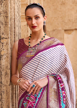 Load image into Gallery viewer, Tyrian Purple Designer Patola Silk Saree with Zari Border &amp; Stone work