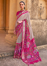 Load image into Gallery viewer, Magenta Pink Designer Patola Silk Saree with Zari Border &amp; Stone work
