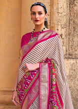 Load image into Gallery viewer, Magenta Pink Designer Patola Silk Saree with Zari Border &amp; Stone work