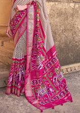 Load image into Gallery viewer, Magenta Pink Designer Patola Silk Saree with Zari Border &amp; Stone work