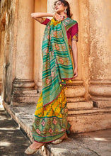 Cargar imagen en el visor de la galería, Canary Yellow Soft Silk Saree with Embroidered Blouse