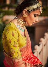 Load image into Gallery viewer, Persian Red Woven Banarasi Silk Saree with Embroidered Blouse