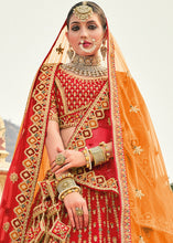Load image into Gallery viewer, Crimson Red Banarasi Silk Lehenga Choli with Heavy Embroidery Work