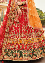 Load image into Gallery viewer, Crimson Red Banarasi Silk Lehenga Choli with Heavy Embroidery Work