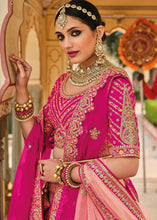 Cargar imagen en el visor de la galería, Magenta Pink Banarasi Silk Lehenga Choli with Heavy Embroidery Work