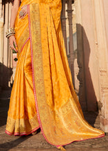 Load image into Gallery viewer, Merigold Orange Woven Banarasi Silk Saree with Embroidered Blouse