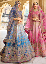 Load image into Gallery viewer, Shades Of Blue Velvet Lehenga Choli with Heavy Embroidery Work
