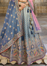 Load image into Gallery viewer, Shades Of Blue Velvet Lehenga Choli with Heavy Embroidery Work