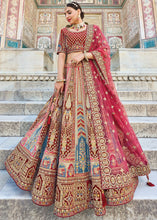 Load image into Gallery viewer, Maroon Red Velvet Lehenga Choli with Heavy Embroidery Work