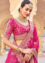 Load image into Gallery viewer, Hot Pink Banarasi Silk Lehenga Choli with Heavy Embroidery Work