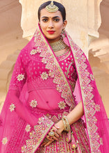 Load image into Gallery viewer, Hot Pink Banarasi Silk Lehenga Choli with Heavy Embroidery Work