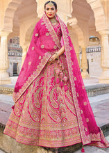 Load image into Gallery viewer, Hot Pink Banarasi Silk Lehenga Choli with Heavy Embroidery Work