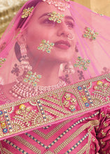 Load image into Gallery viewer, Shades Of Pink Velvet Lehenga Choli with Heavy Embroidery Work