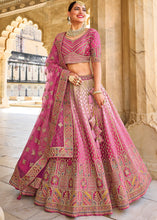 Load image into Gallery viewer, Shades Of Pink Velvet Lehenga Choli with Heavy Embroidery Work